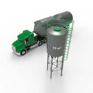 Силос 15 м3 (20 тонн) с конусным дном